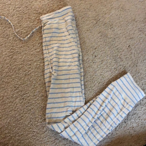 aerie Other - Aerie blue and white striped fleece joggers/pjs